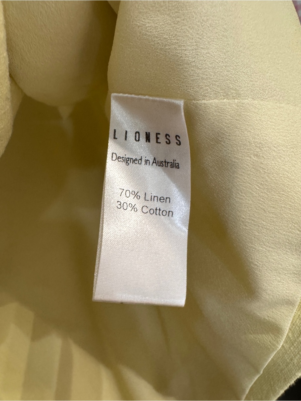 Lioness Linen Blend Tailored Vest Top Butter Yellow Sleeveless Button Front - Picture 3 of 4